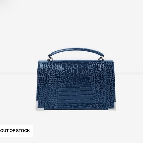 The Kooples Emily Croc Embossed Leather Bag - Picture 6 of 8